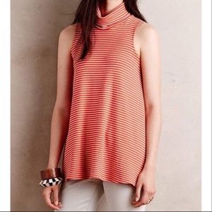 Anthropologie Puella Orange Stripe Swing Tank M